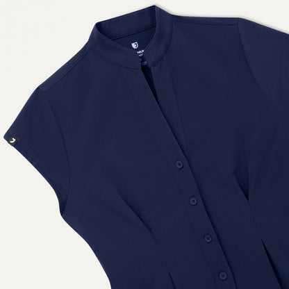 Sofie Fit & Flare Tunic Scrub Top - Midnight Navy
