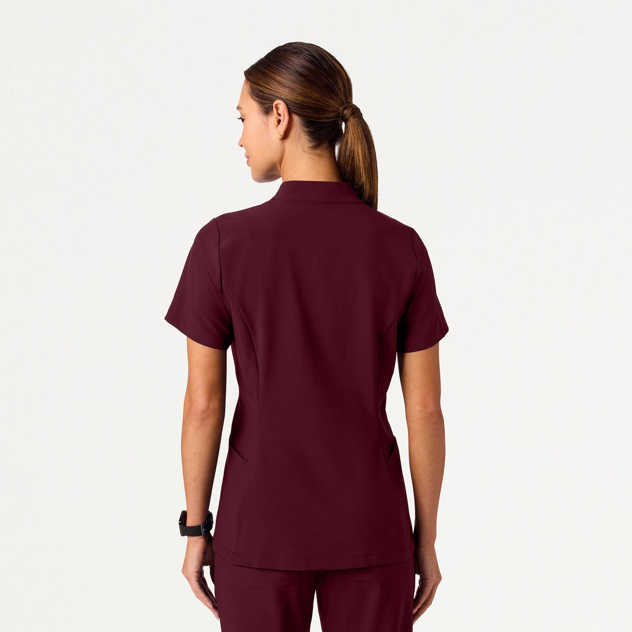 Aria Fit & Flare UltraLITE™ Scrub Top - Burgundy