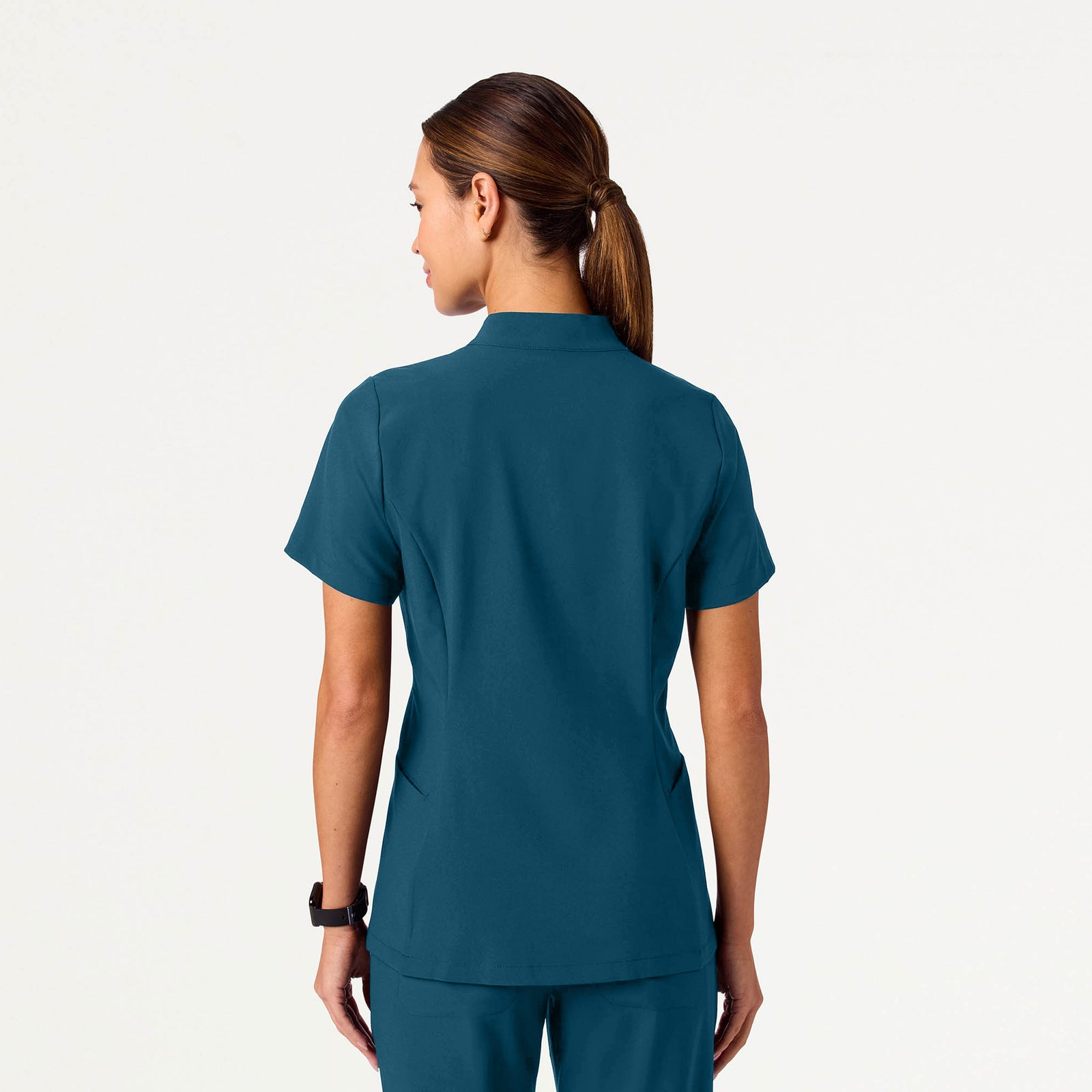 Aria Fit & Flare UltraLITE™ Scrub Top - Caribbean Blue