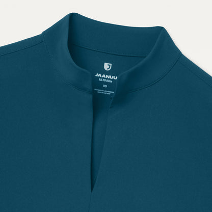 Aria Fit & Flare UltraLITE™ Scrub Top - Caribbean Blue