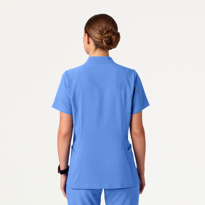 Aria Fit & Flare UltraLITE™ Scrub Top - Ceil Blue