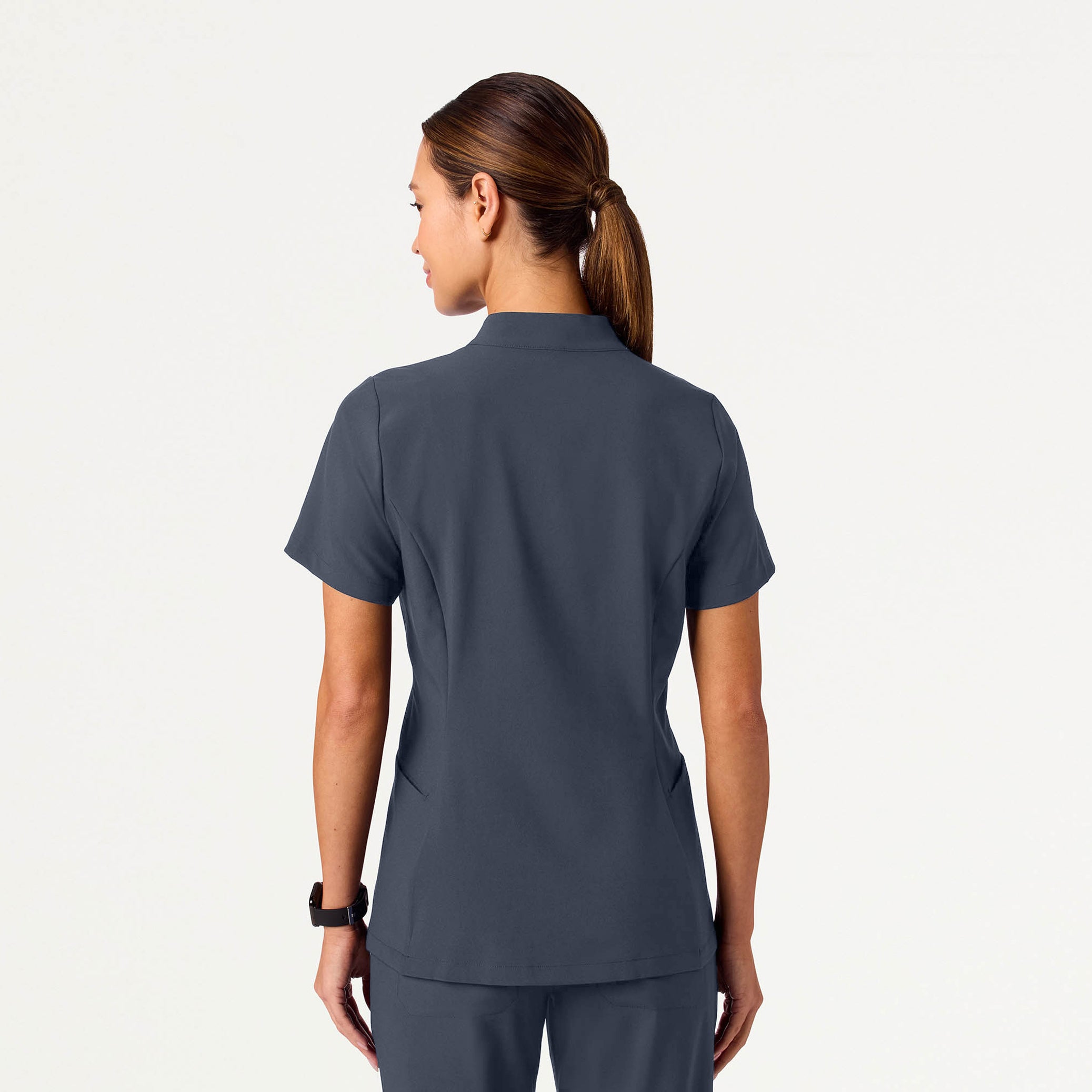 Aria Fit & Flare UltraLITE™ Scrub Top - Carbon Gray