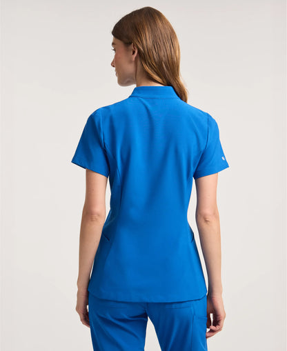 Jaanuu Alex Mock-Neck Scrub Top in Royal Blue, product photo 5 of 6