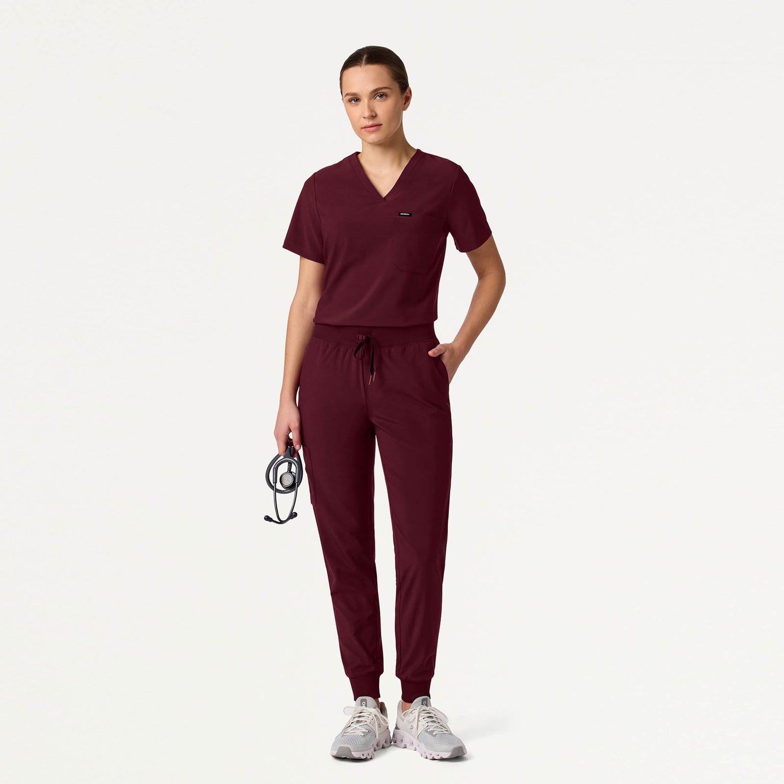 Rhena Slim ULTRAlite™ 1-Pocket Scrub Top - Black