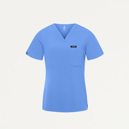 Rhena Slim UltraLITE™ 1-Pocket Scrub Top - Ceil Blue