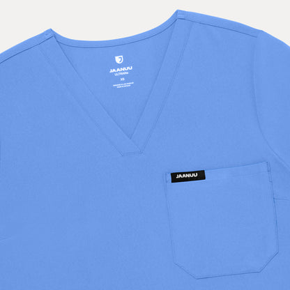 Rhena Slim UltraLITE™ 1-Pocket Scrub Top - Ceil Blue