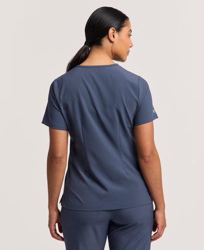 Jaanuu Harlow Slim 1-Pocket Scrub Top in Carbon Gray, product photo 6 of 6