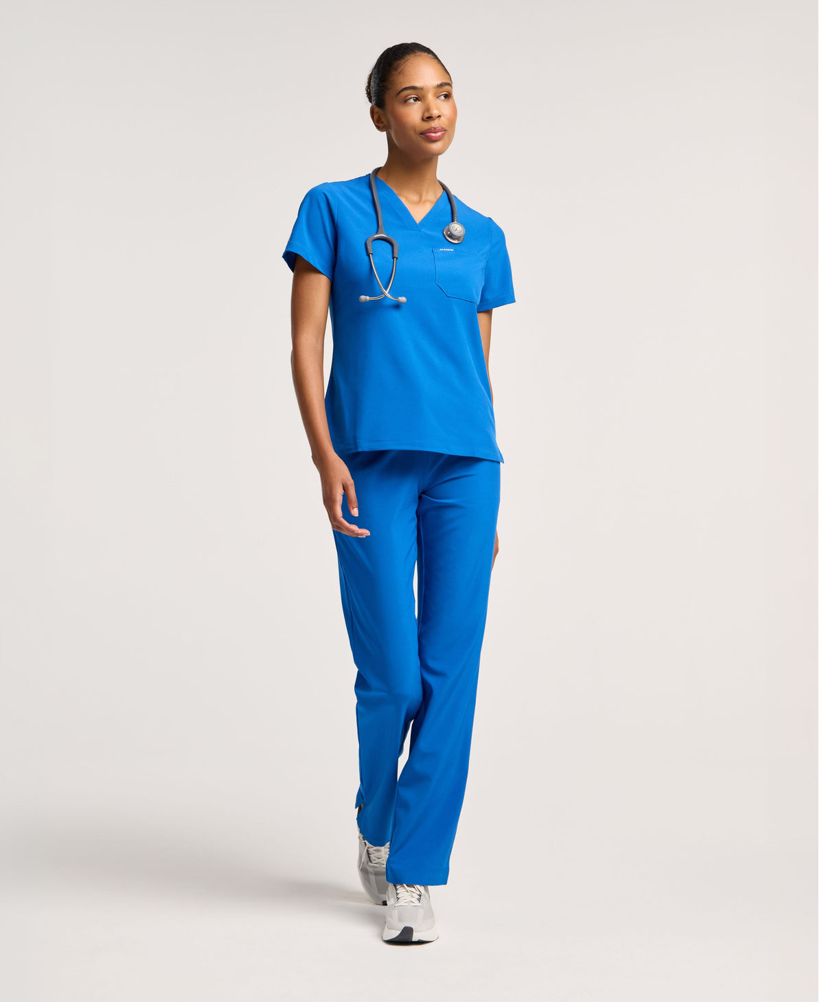 Jaanuu Harlow Slim 1-Pocket Scrub Top in Royal Blue, product photo 1 of 6