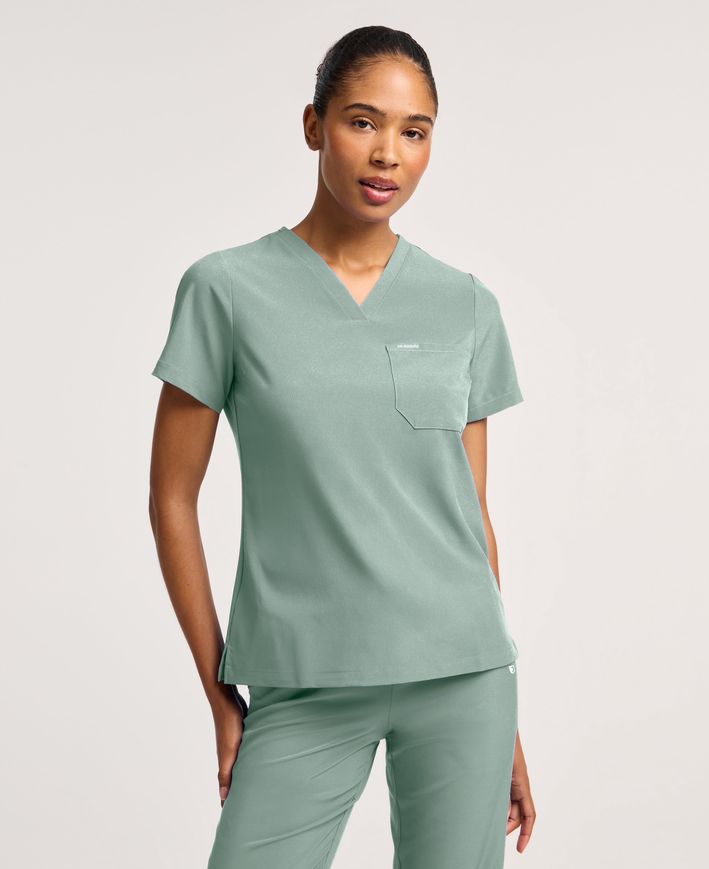 Harlow Slim 1-Pocket Scrub Top - Sage