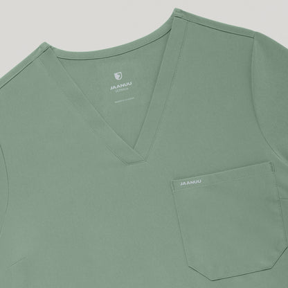 Rhena Slim UltraLITE™ 1-Pocket Scrub Top - Sage