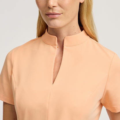 Aria Fit & Flare Scrub Top - Apricot