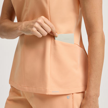 Aria Fit & Flare Scrub Top - Apricot