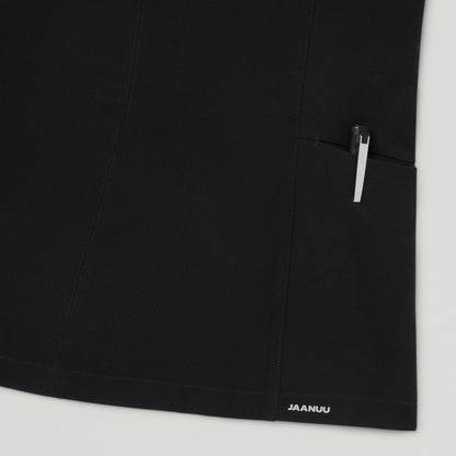 Aria Fit & Flare Scrub Top - Black