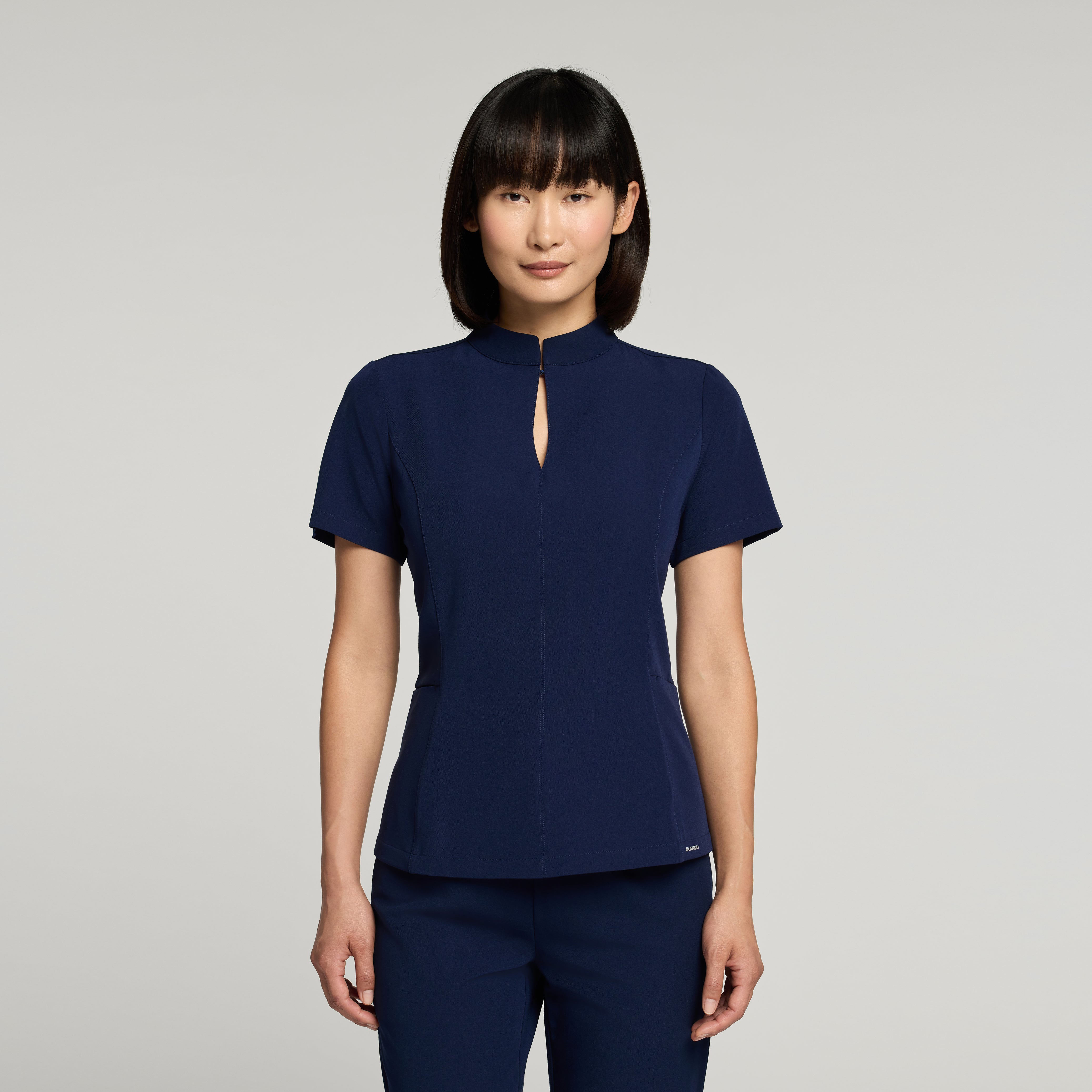 Aria Fit & Flare Scrub Top - Midnight Navy