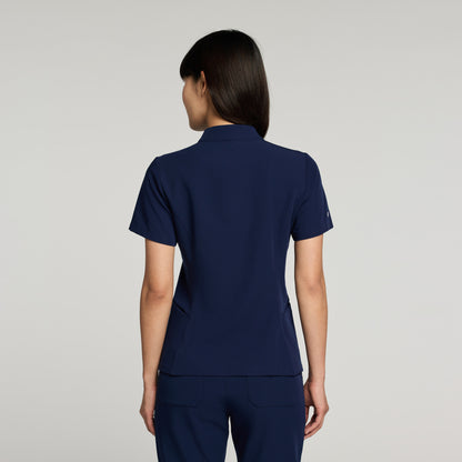 Aria Fit & Flare Scrub Top - Midnight Navy