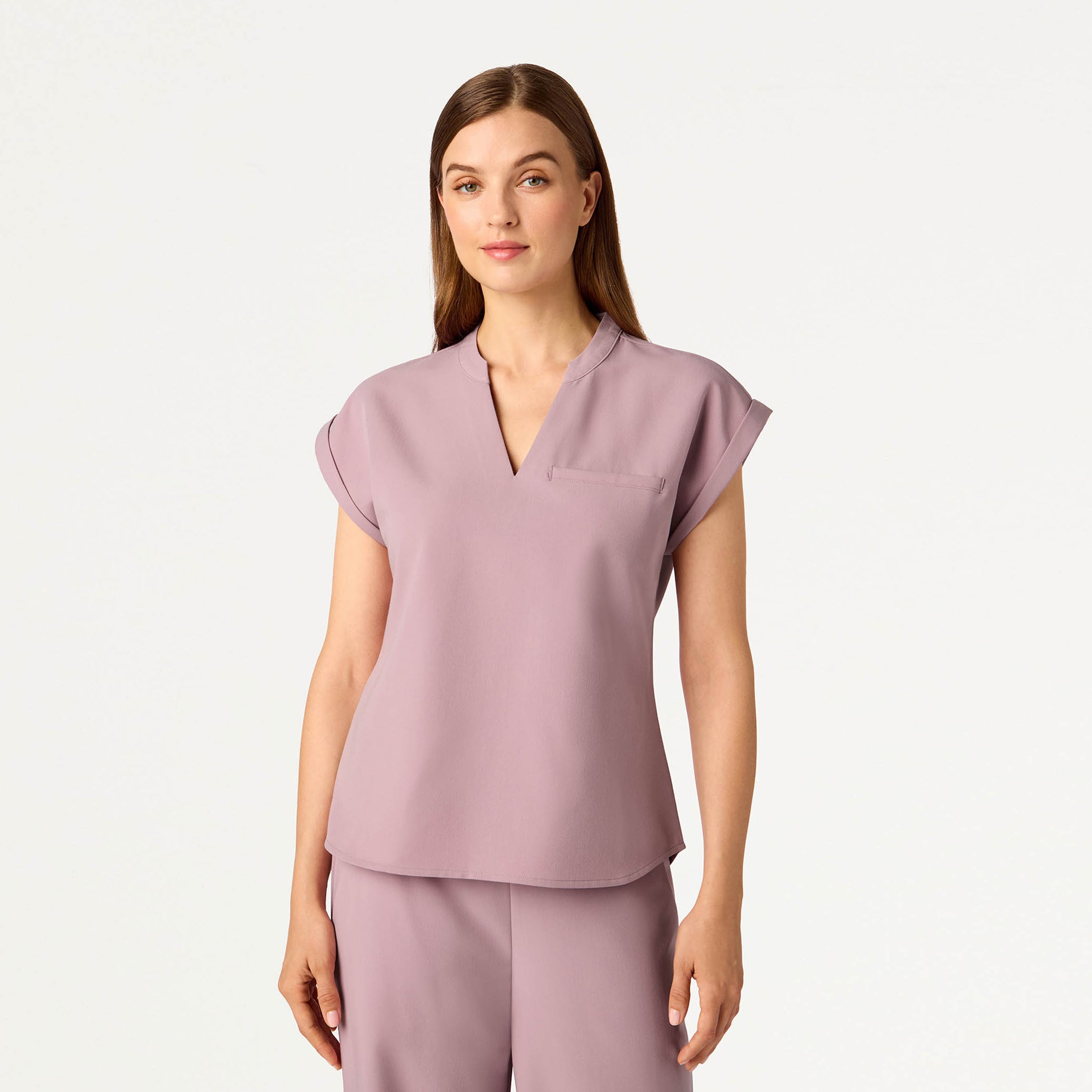 Shay Cap-Sleeve Scrub Top - Blossom