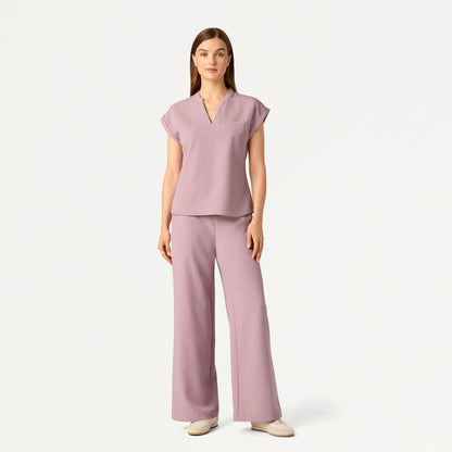 Shay Cap-Sleeve Scrub Top - Blossom