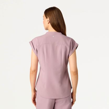 Shay Cap-Sleeve Scrub Top - Blossom