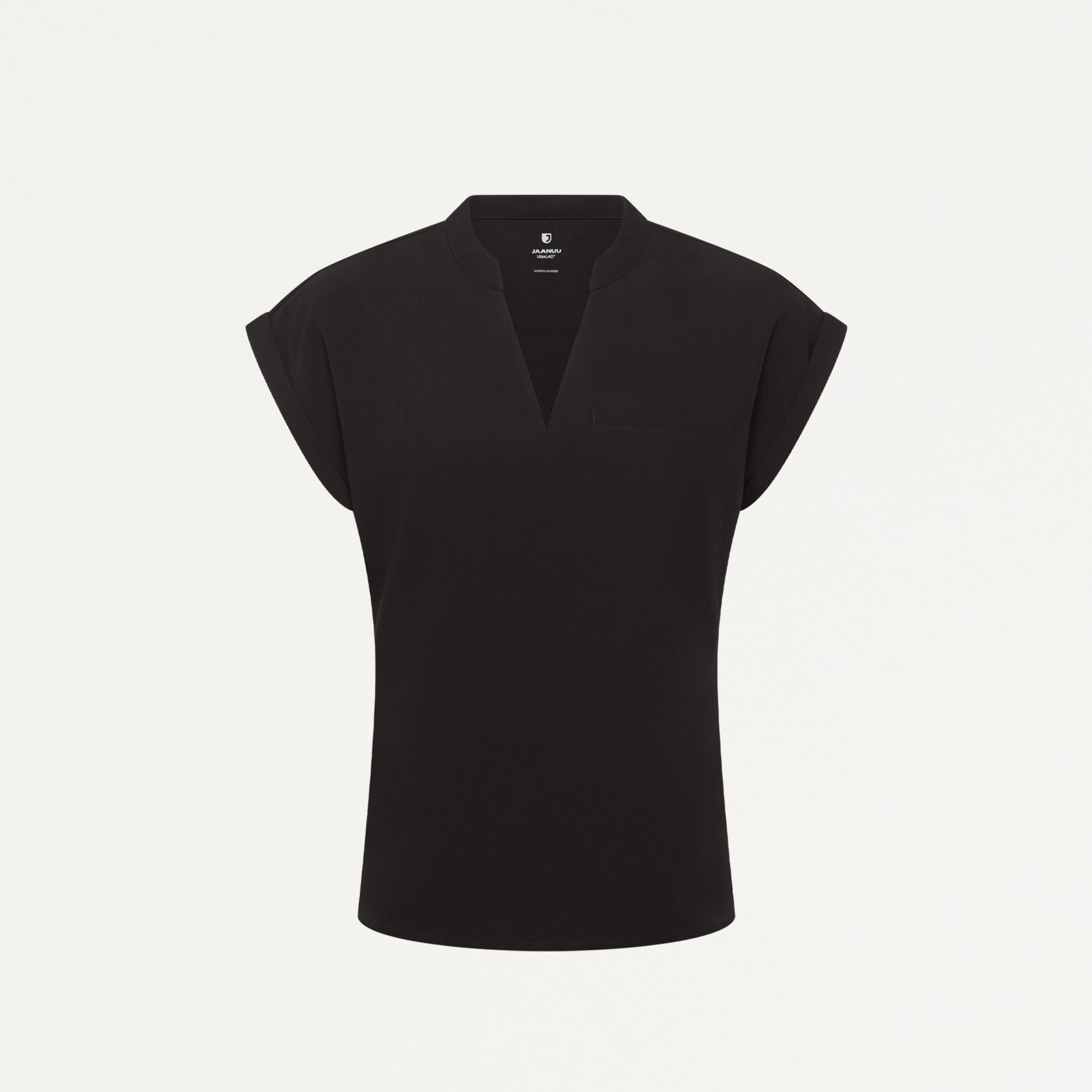 Shay Cap-Sleeve Scrub Top - Charcoal