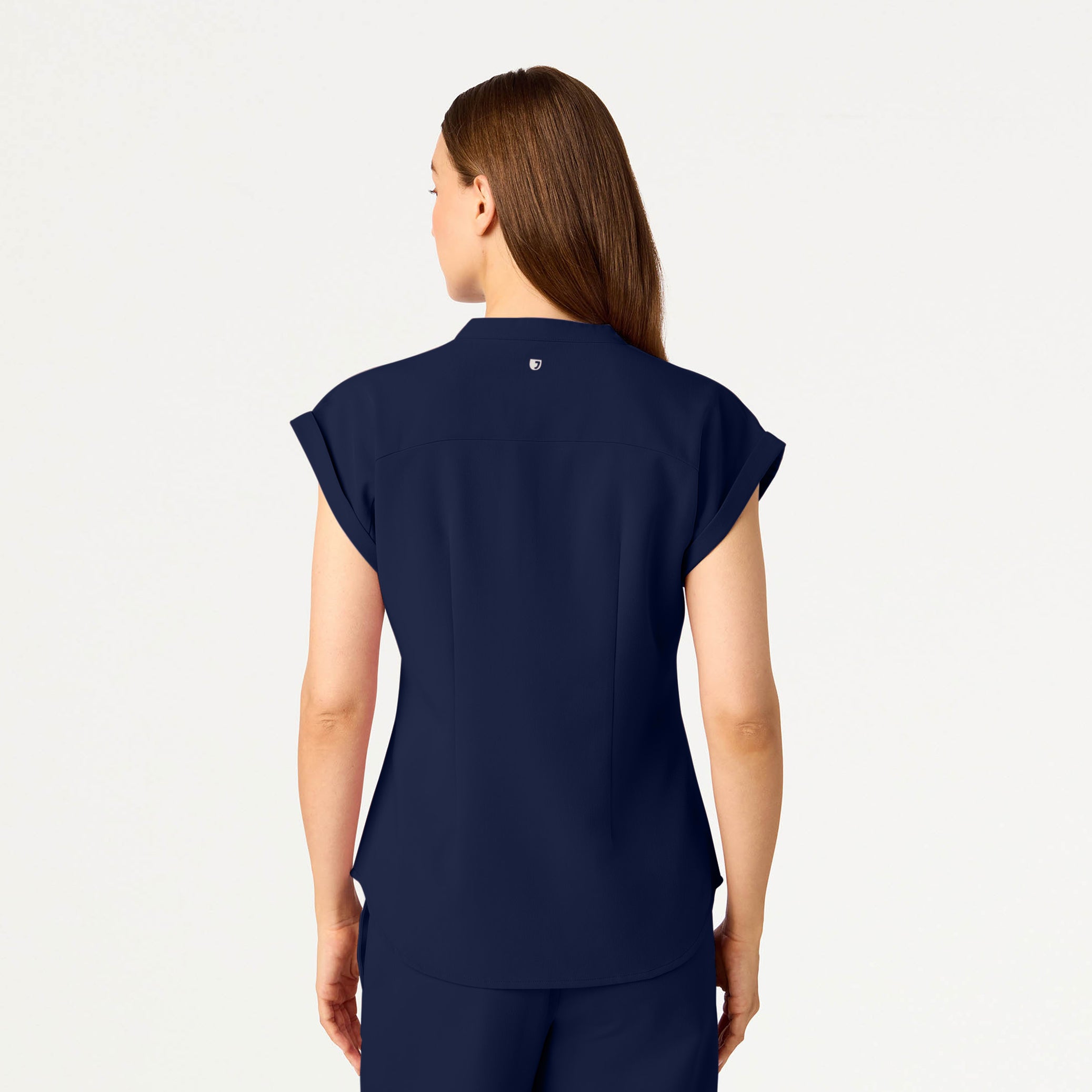 Shay Cap-Sleeve Scrub Top - Midnight Navy