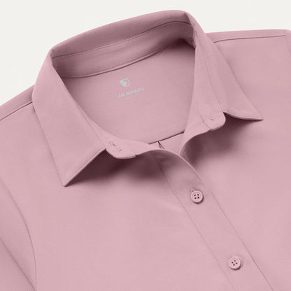 Kenna Cropped Button-Up Scrub Shirt - Blossom