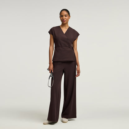 Carter Wide-Leg Scrub Pant - Espresso