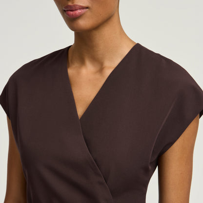Zuri Wrap Scrub Top - Espresso