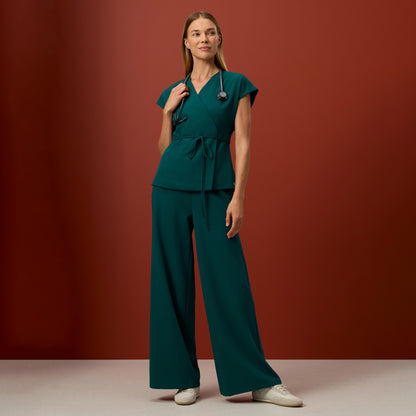 Carter Wide-Leg Scrub Pant - Midnight Green