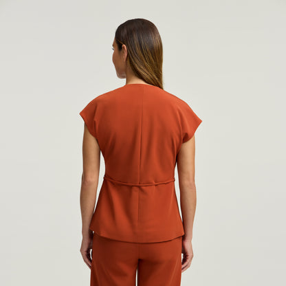 Zuri Wrap Scrub Top - Sienna