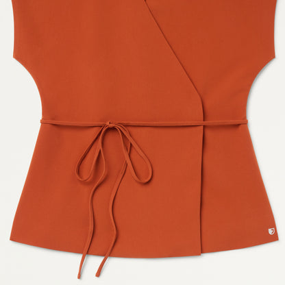 Zuri Wrap Scrub Top - Sienna