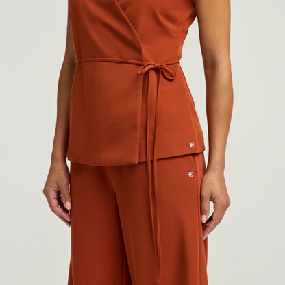 Zuri Wrap Scrub Top - Sienna