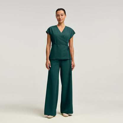 Carter Wide-Leg Scrub Pant - Midnight Green