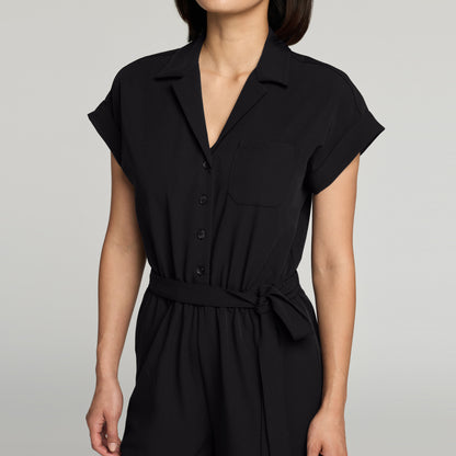 The Wide-Leg Scrub Jumpsuit - Black