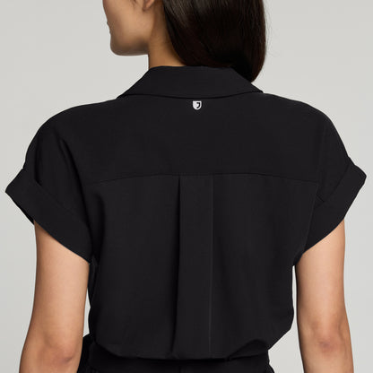 The Wide-Leg Scrub Jumpsuit - Black