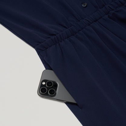 The Wide-Leg Scrub Jumpsuit - Midnight Navy