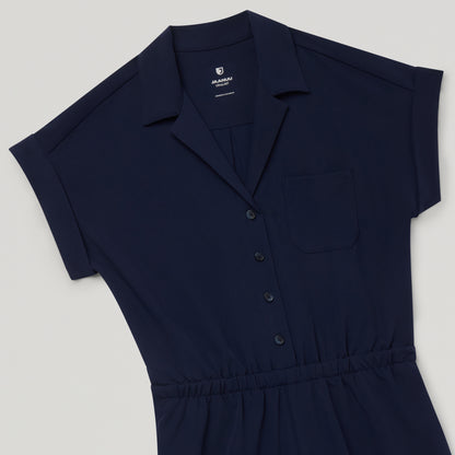 The Wide-Leg Scrub Jumpsuit - Midnight Navy