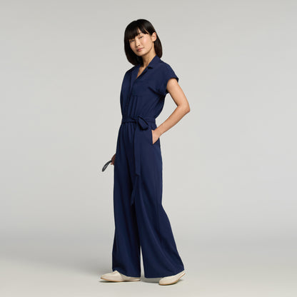 The Wide-Leg Scrub Jumpsuit - Midnight Navy