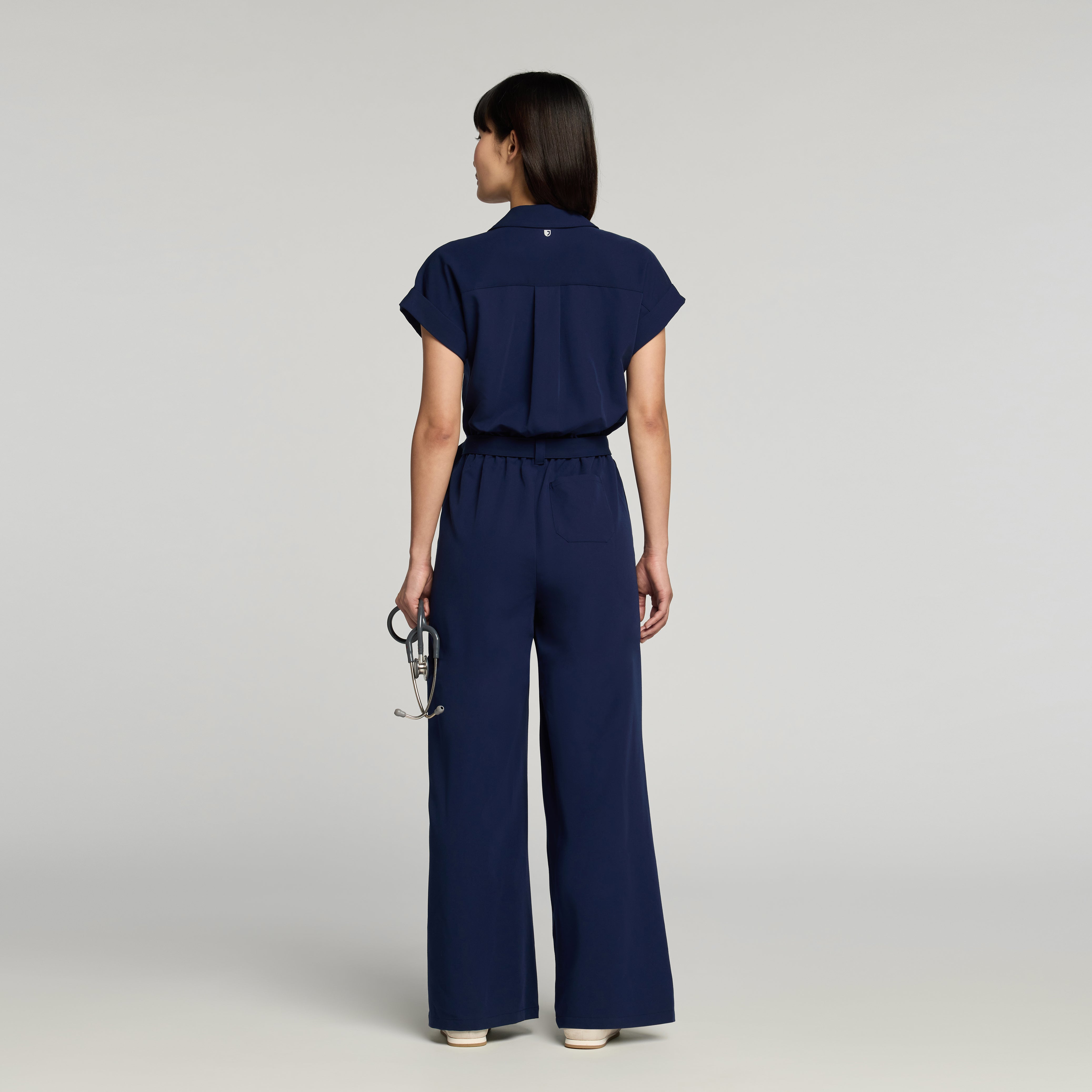 room306 Bare Tuck Wide All-in-one【NAVY】 The Wide-Leg Scrub Jumpsuit - Midnight Navy – JAANUU