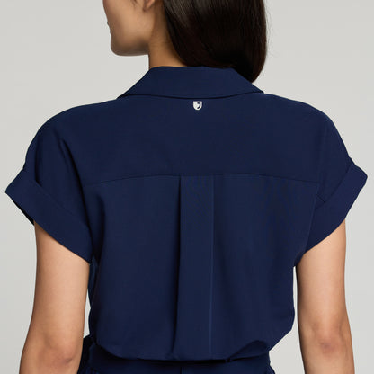 The Wide-Leg Scrub Jumpsuit - Midnight Navy