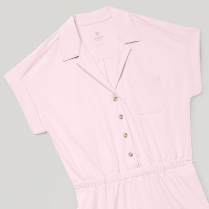 The Wide-Leg Scrub Jumpsuit - Rose Quartz