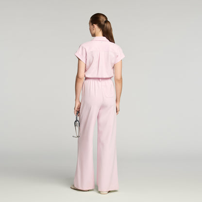 The Wide-Leg Scrub Jumpsuit - Rose Quartz