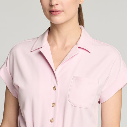 The Wide-Leg Scrub Jumpsuit - Rose Quartz