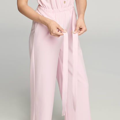 The Wide-Leg Scrub Jumpsuit - Rose Quartz