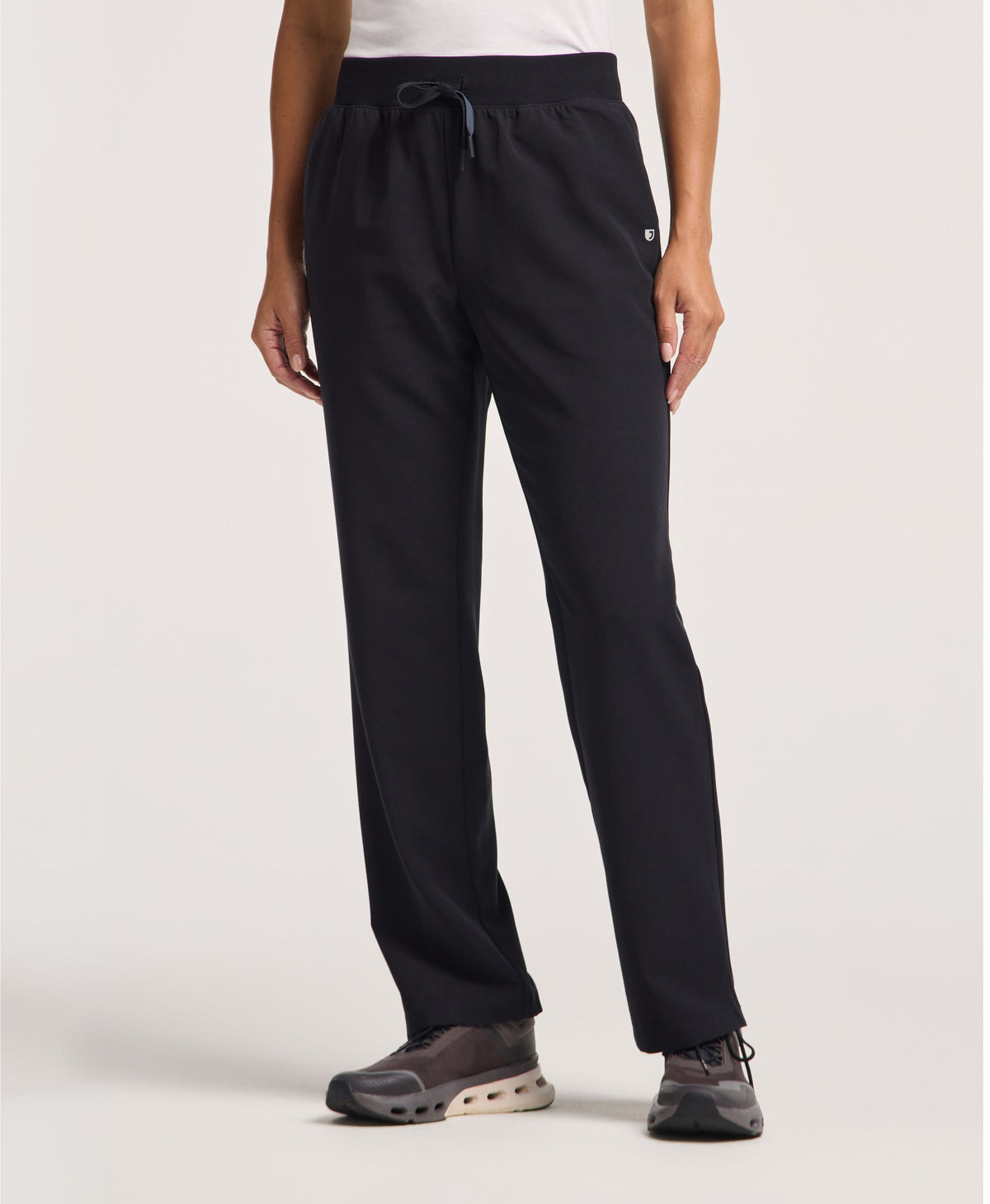 Jaanuu Xenos Knit-Waist Scrub Pant in Black, product photo 1 of 6