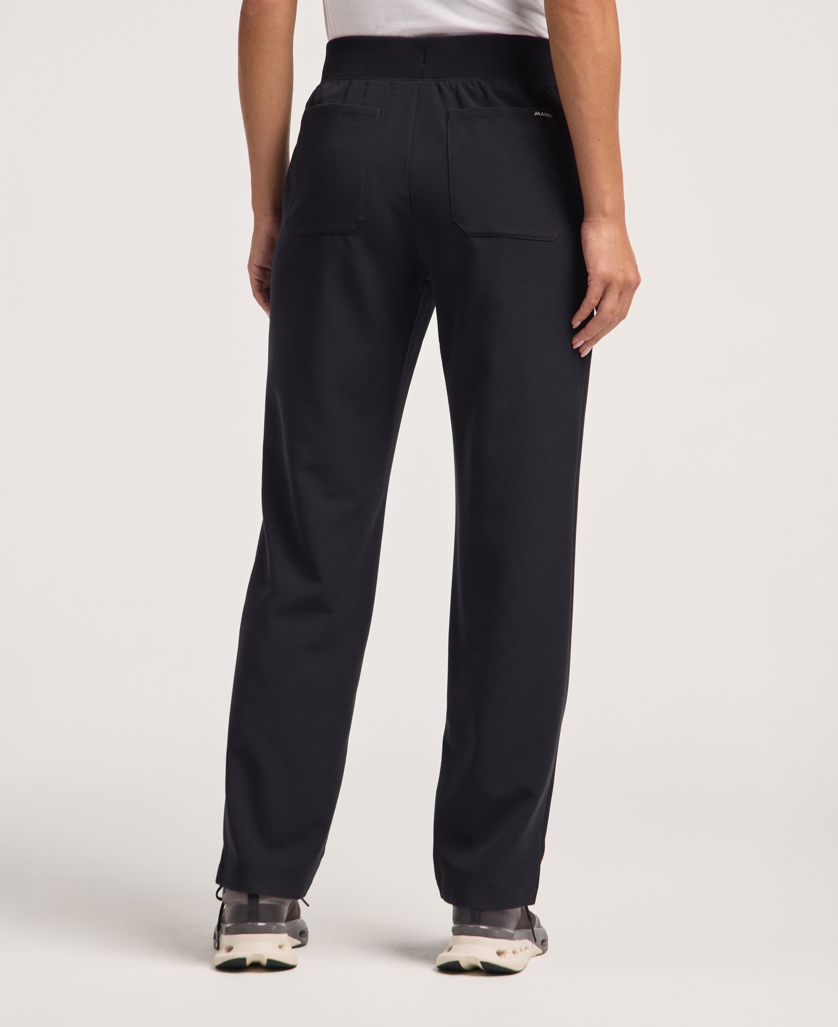 Jaanuu Xenos Knit-Waist Scrub Pant in Black, product photo 3 of 6