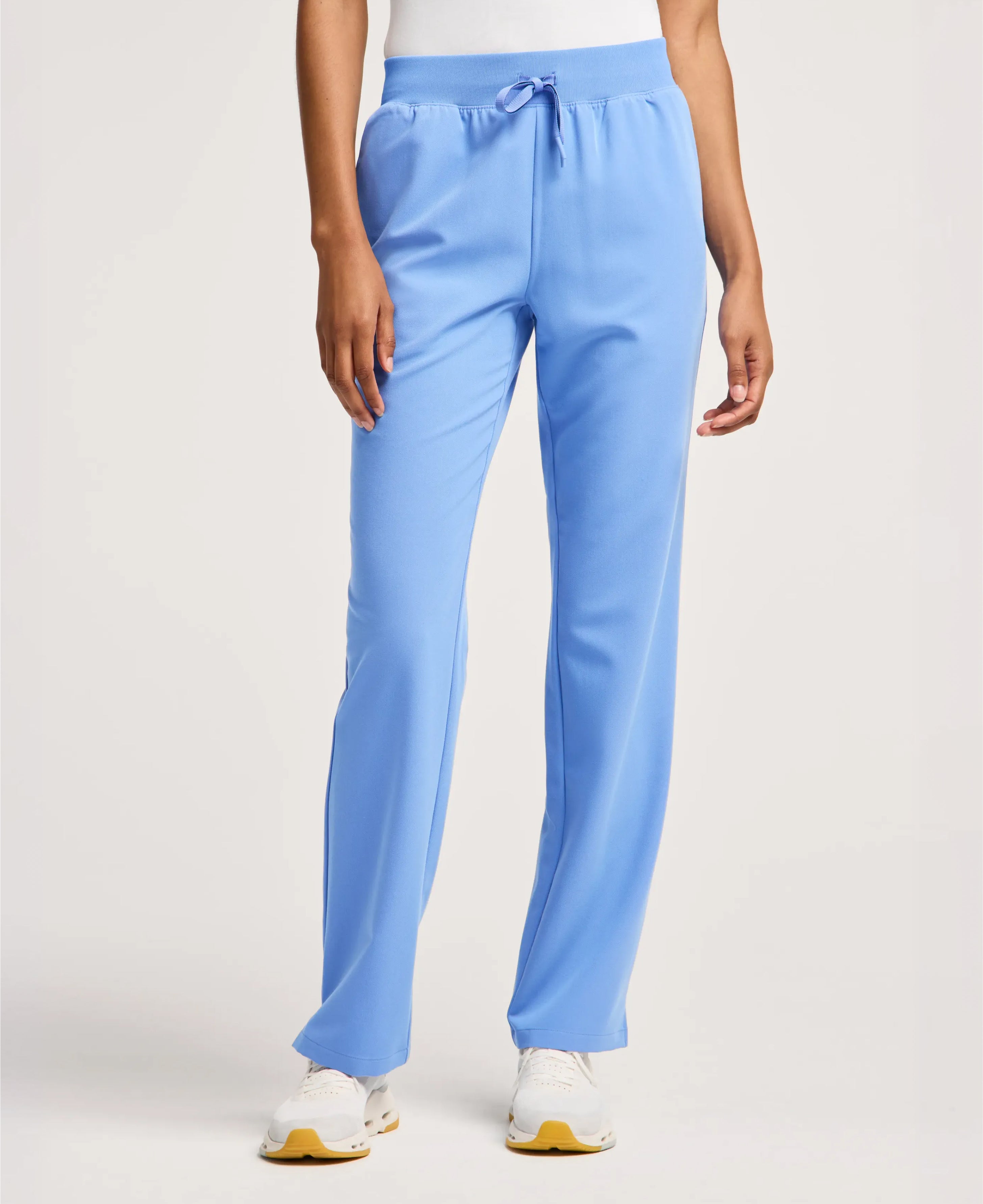 Jaanuu Xenos Knit-Waist Scrub Pant in Ceil Blue, product photo 1 of 6