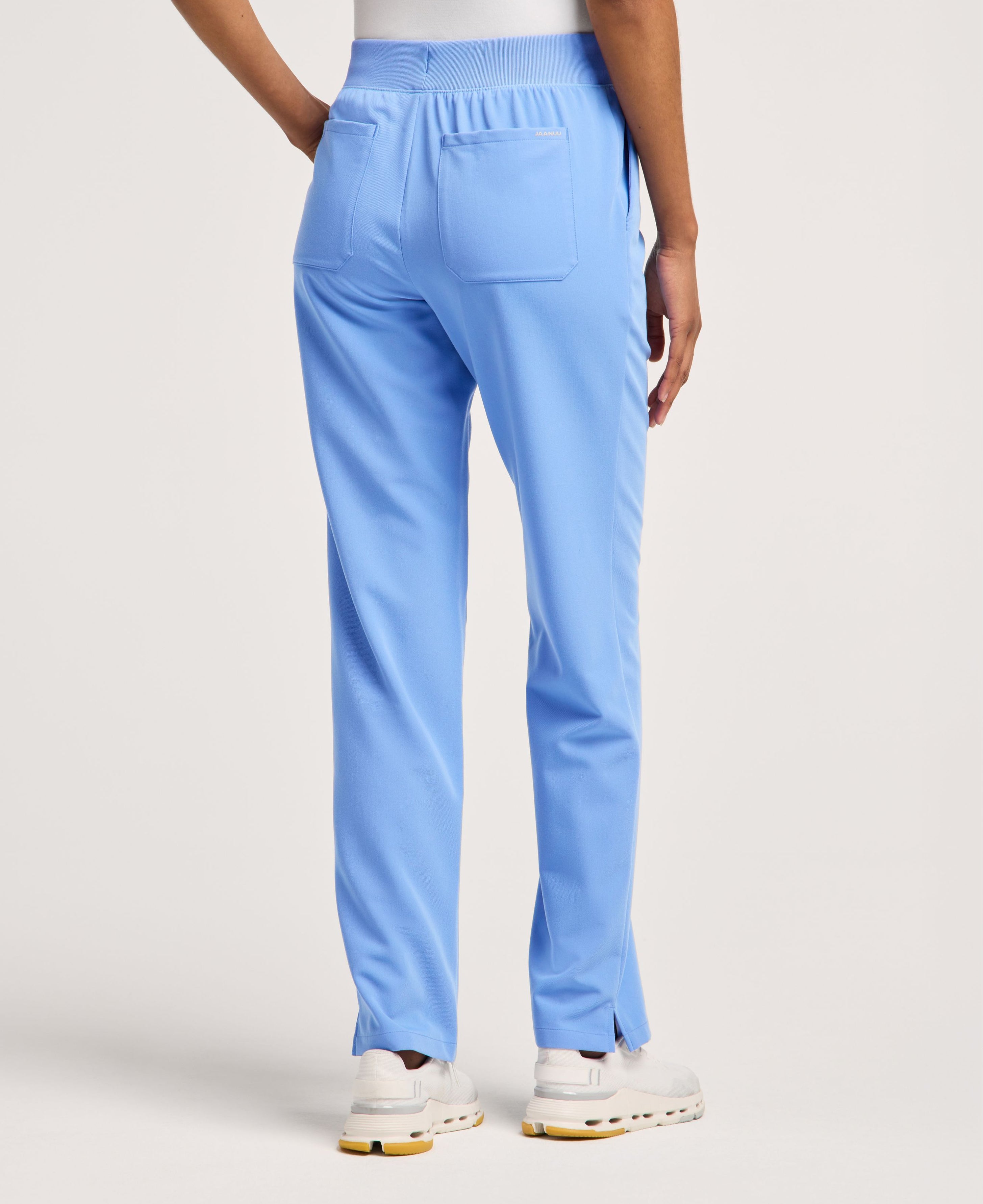 Jaanuu Xenos Knit-Waist Scrub Pant in Ceil Blue, product photo 6 of 6