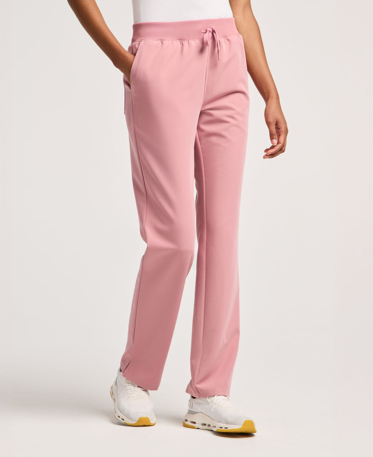 Jaanuu Xenos Knit-Waist Scrub Pant in Mauve, product photo 1 of 6