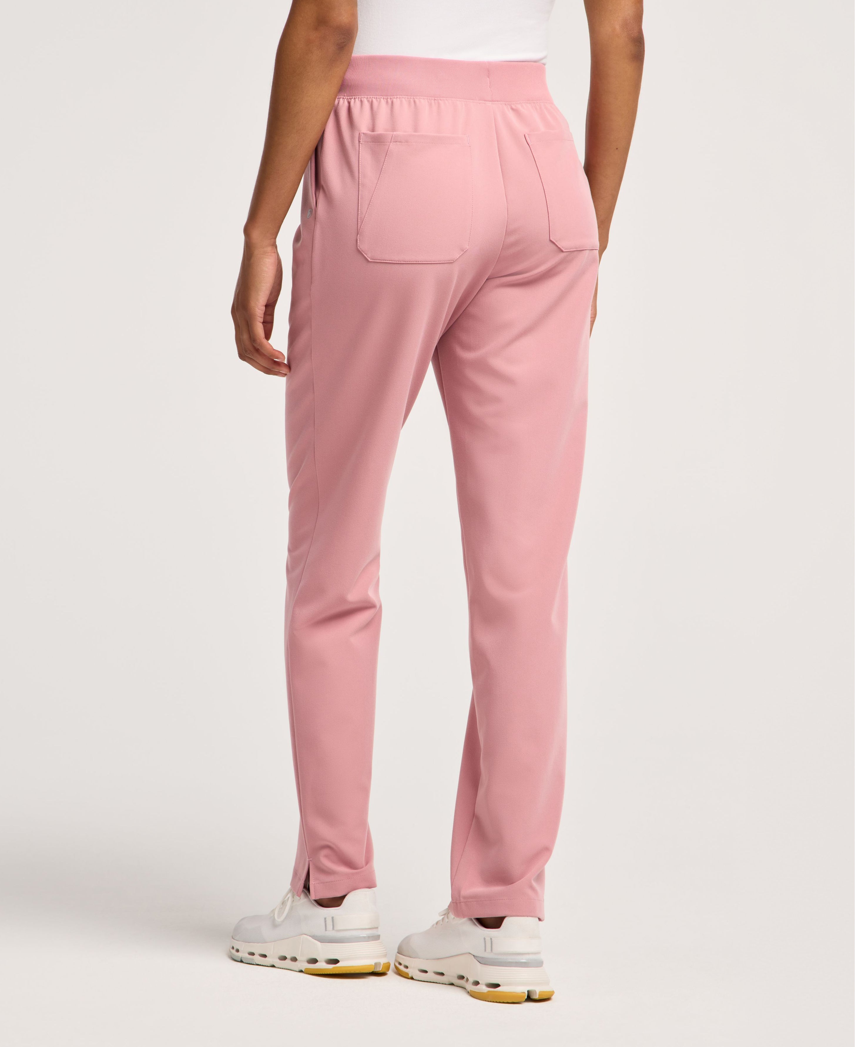 Jaanuu Xenos Knit-Waist Scrub Pant in Mauve, product photo 4 of 6