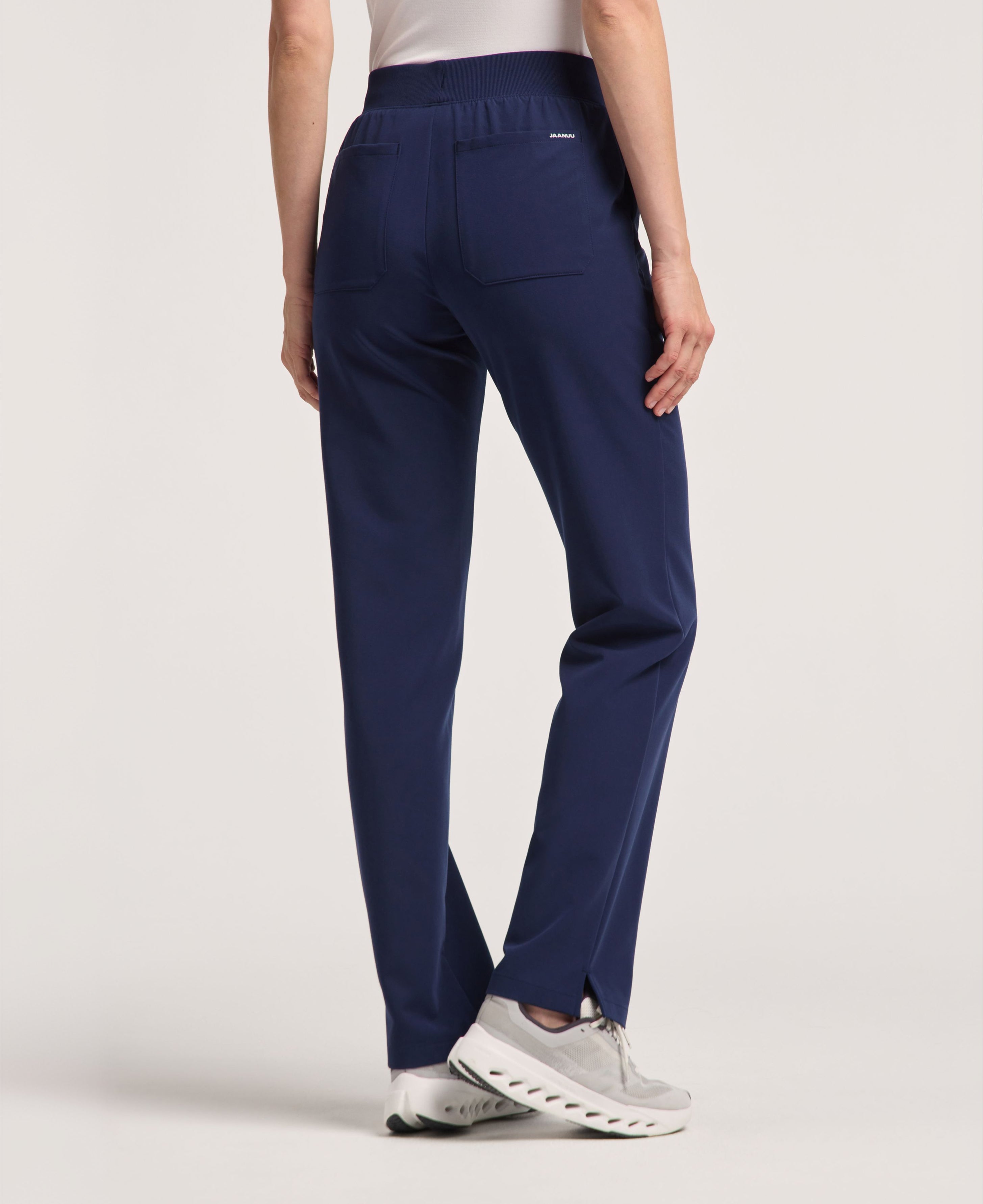 Jaanuu Xenos Knit-Waist Scrub Pant in Midnight Navy, product photo 3 of 6